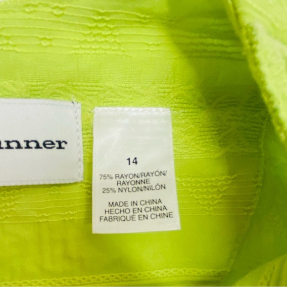 Alfred Dunner Size 14 Green Pullover Blouse 3/4 Sleeves Beads & Lace Mature Top - Picture 15 of 15